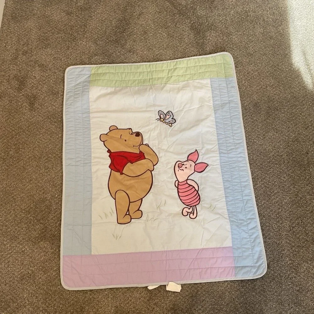 Disney Winnie The Pooh VINTAGE Comforter Baby Blanket Quilt  Piglet 2002 Blanket